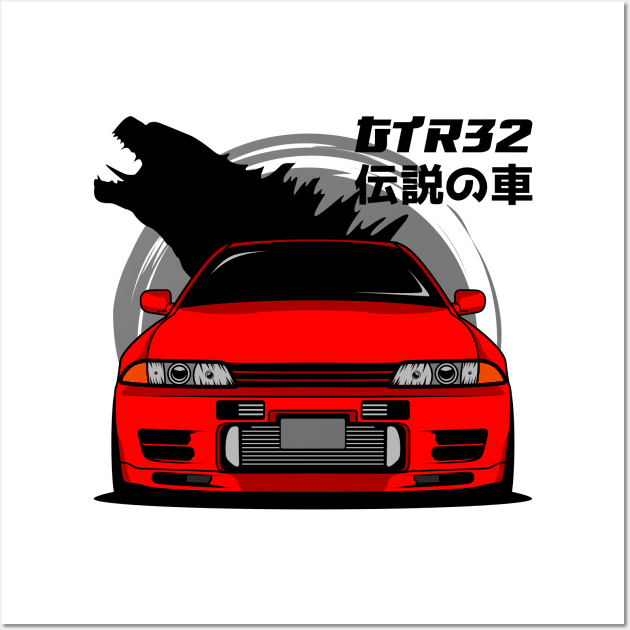 Red JDM R32 Wall Art by GoldenTuners